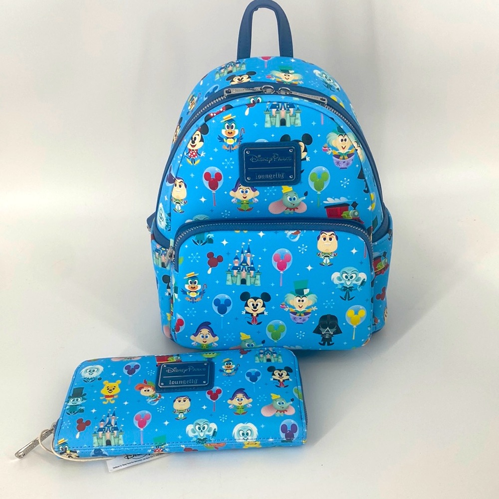 LOUNGEFLY DISNEY PARKS CHIBI BACKPACK AND WALLET
